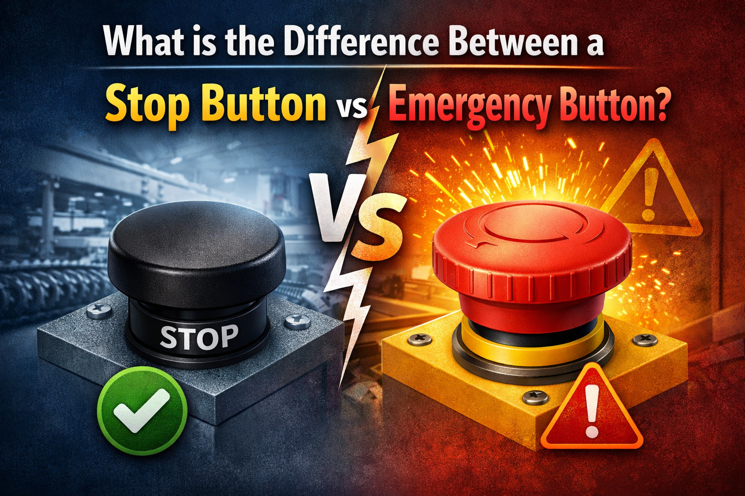 What Is the Difference Between a Stop Button and an Emergency Button?